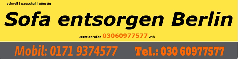 Sofa entsorgen am Freitag 80euro pauschal